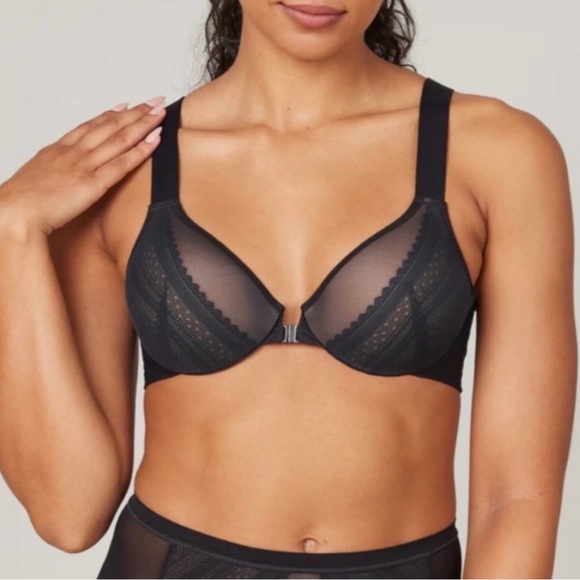 Spanx Bra-llelujah Illusion-Lace Full Coverage Front Clasp Closure Bra New Black - Picture 16 of 16